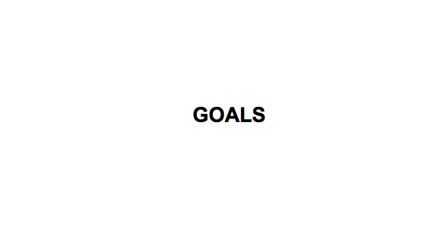 In the centre of the page the central theme "goals" is written