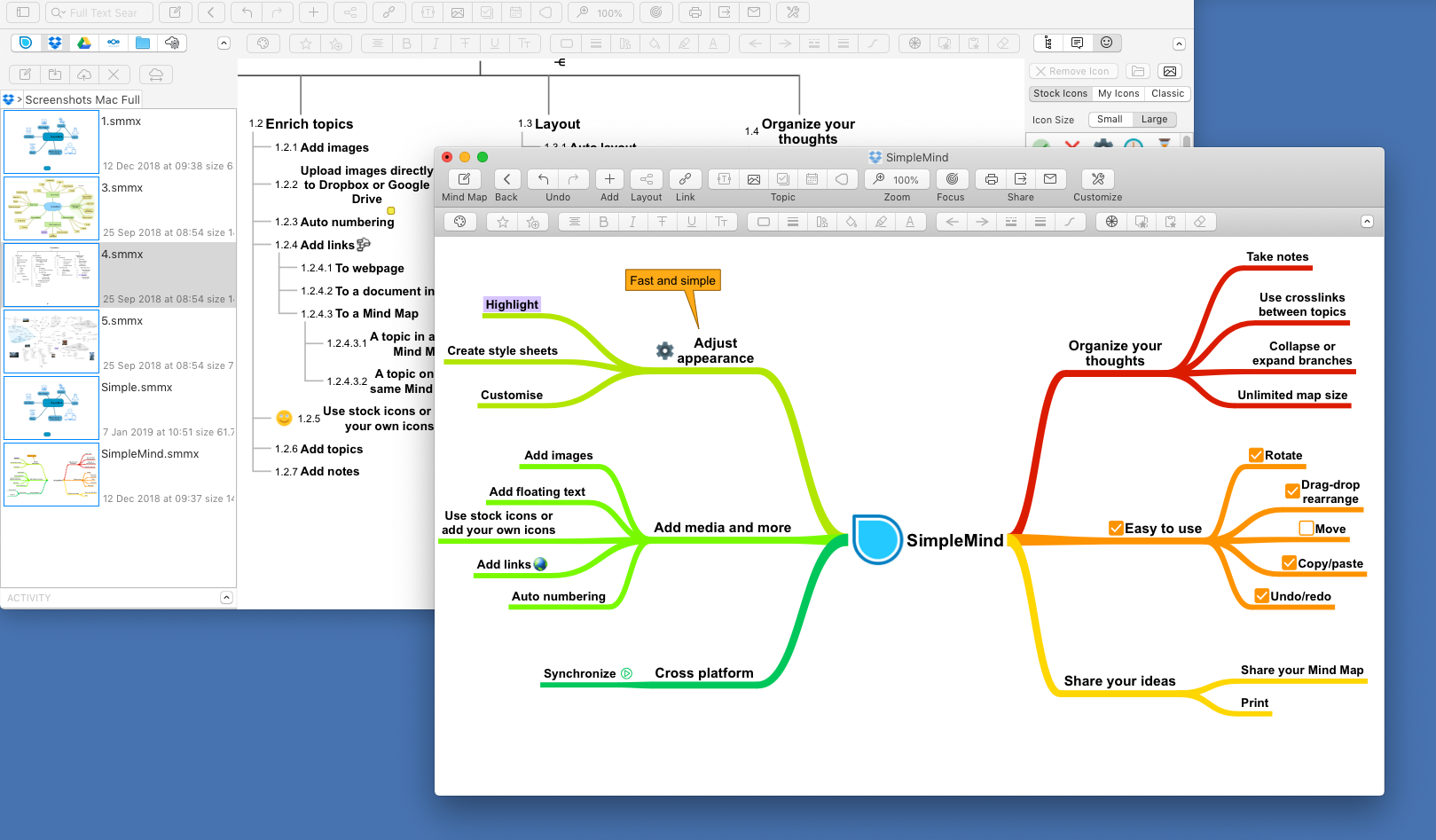 Mind Map For Mac Open multiple windows (Mac and Windows)   SimpleMind