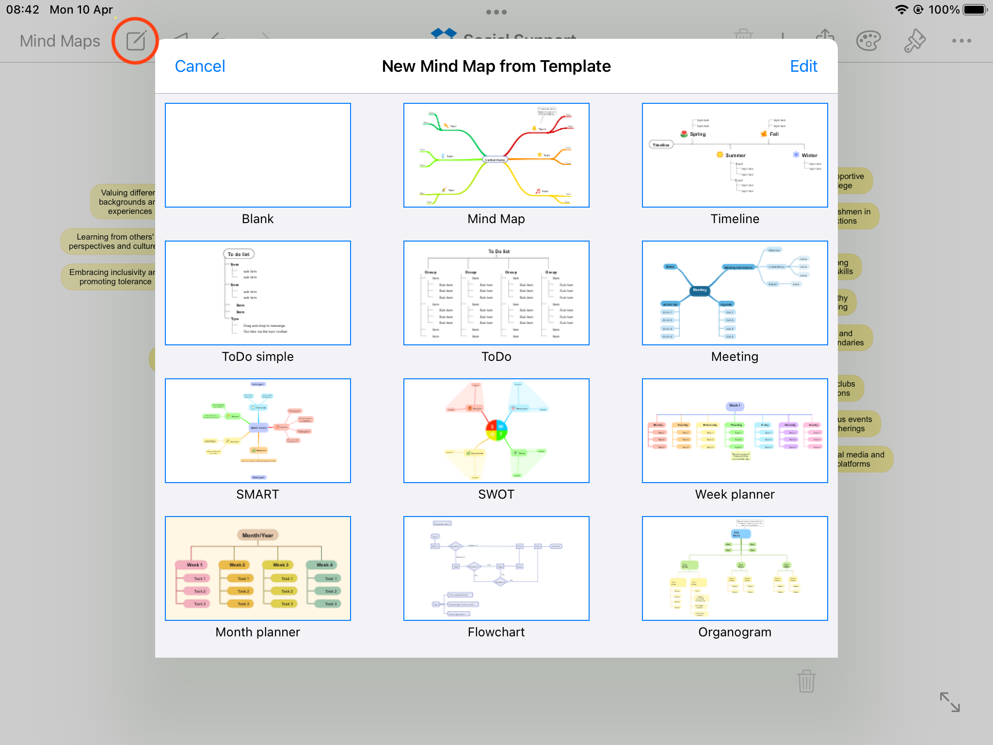 Create a new Mind Map