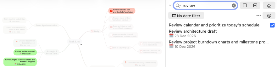 Search in Outline View
