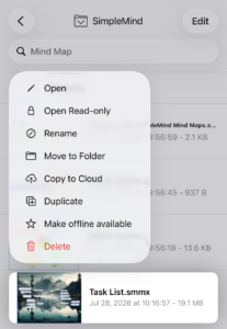 Open mind maps as read-only